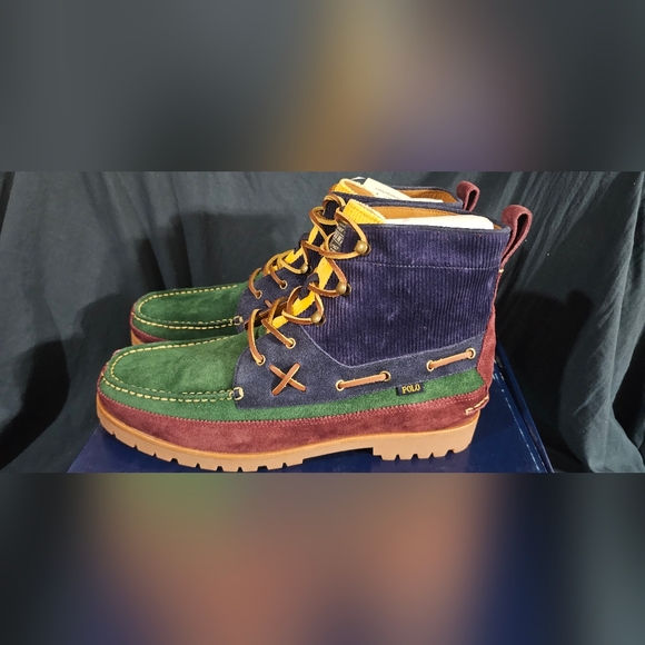 Polo Ralph Lauren Ranger Mid Color-Blocked Suede Boots Men SZ 14 New With Box - Picture 1 of 9